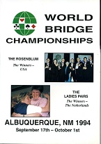 LAST FEW ! -1994 World Bridge Championship Book